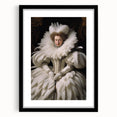 Antique Portrait Prints - Regal Lady in Feathered Gown Canvas Art