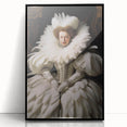 Antique Portrait Prints - Regal Lady in Feathered Gown Canvas Art