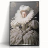 Antique Portrait Prints - Regal Lady in Feathered Gown Canvas Art