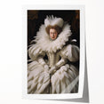 Antique Portrait Prints - Regal Lady in Feathered Gown Canvas Art