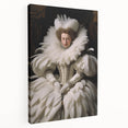 Antique Portrait Prints - Regal Lady in Feathered Gown Canvas Art