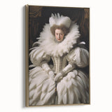 Antique Portrait Prints - Regal Lady in Feathered Gown Canvas Art