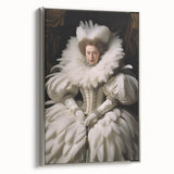 Antique Portrait Prints - Regal Lady in Feathered Gown Canvas Art