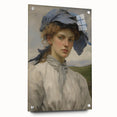 Classic Portrait Artwork - Vintage Lady with Blue Scarf Canvas