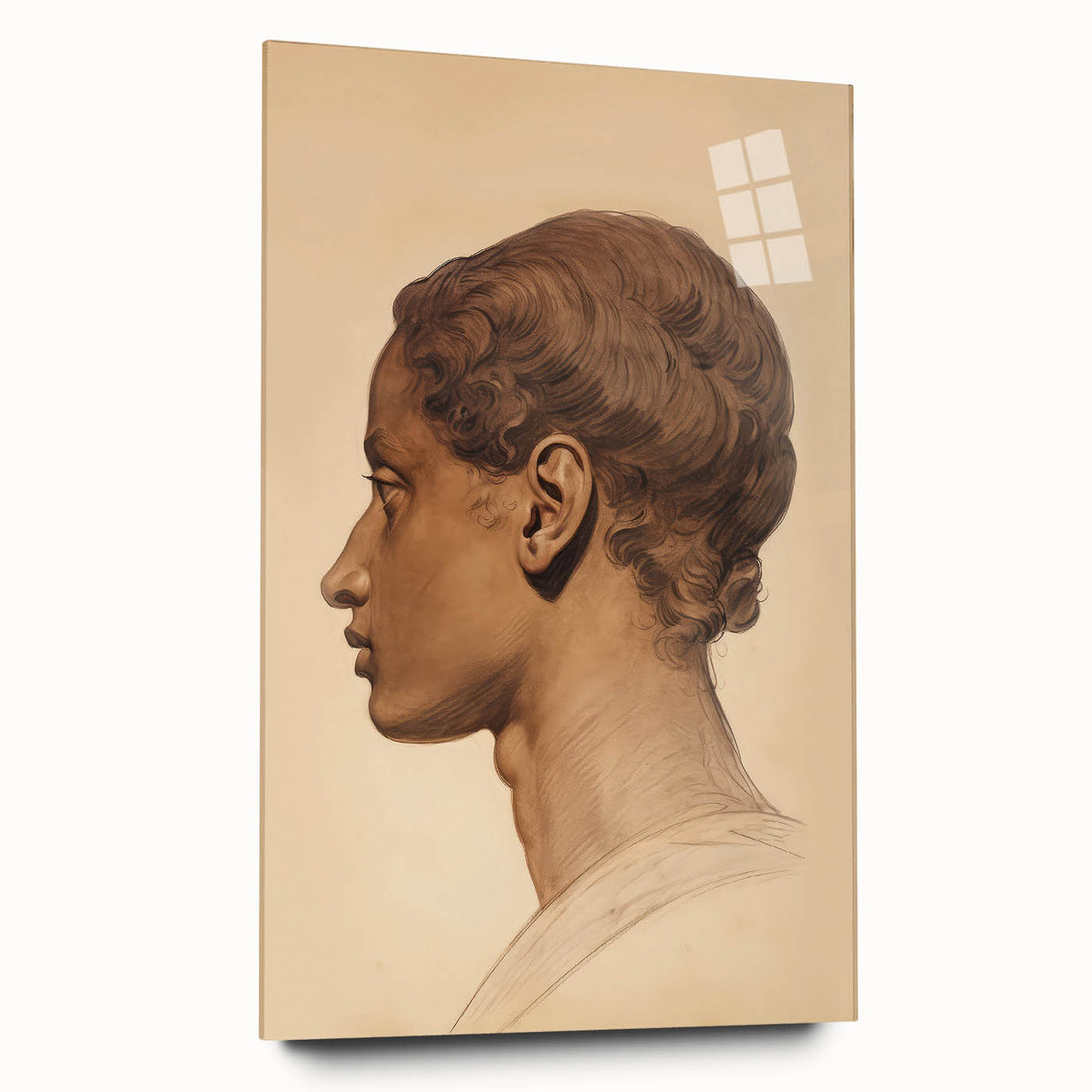 Antique Portrait Prints - Classical Profile Study Vintage Art