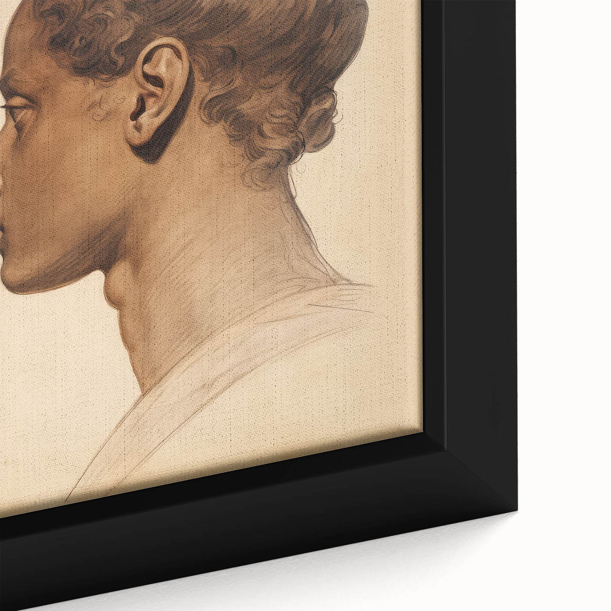 Antique Portrait Prints - Classical Profile Study Vintage Art
