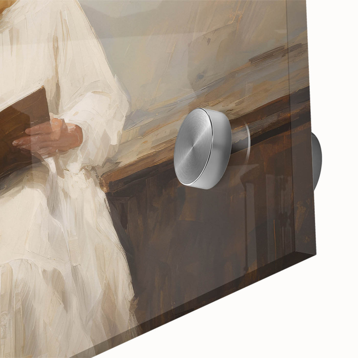 Vintage Portrait Art | Woman Reading on Rustic Bench