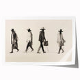 Vintage Portrait Art – Retro Walkers Sketch Canvas Print