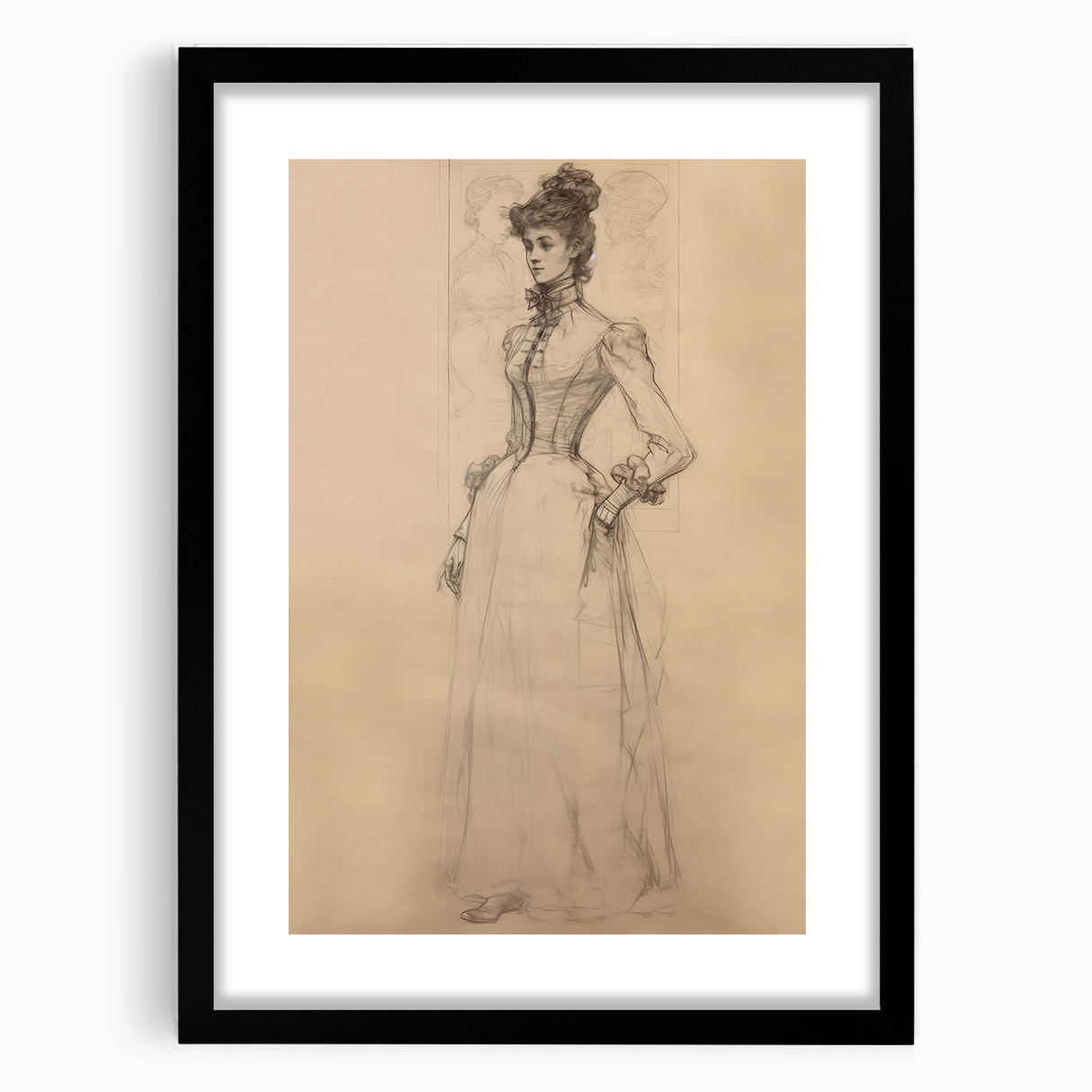 Antique Portrait Prints – Vintage Portrait Art in Elegant Sketch Style