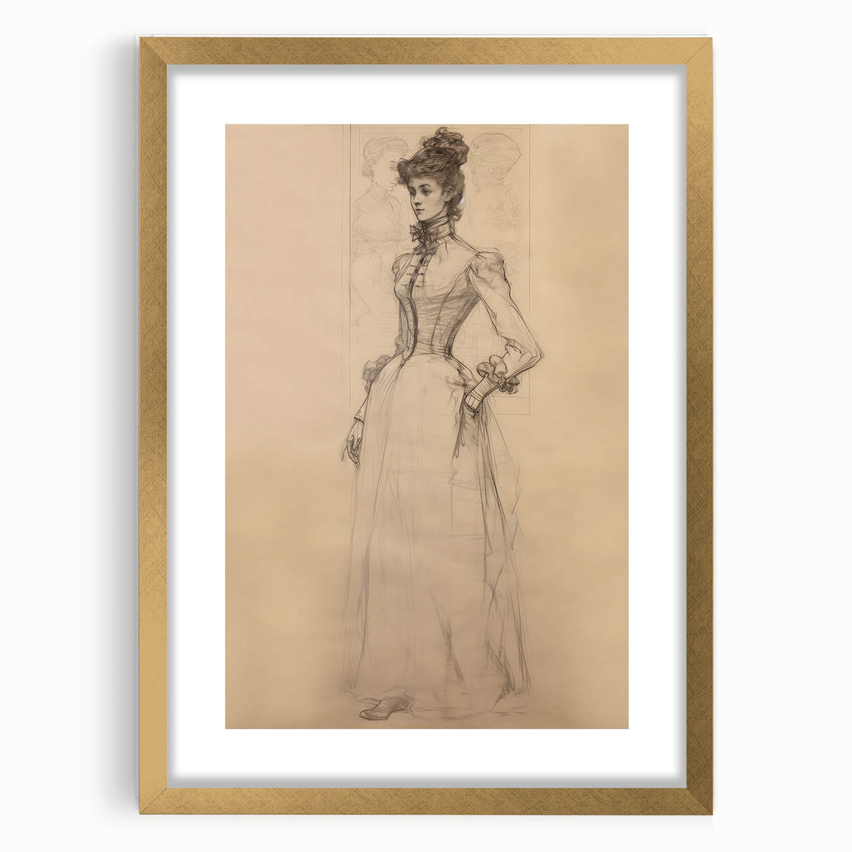 Antique Portrait Prints – Vintage Portrait Art in Elegant Sketch Style