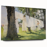 Vintage Portrait Art – Sunlit Laundry Scene Canvas Print