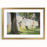 Vintage Portrait Art – Sunlit Laundry Scene Canvas Print