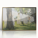 Vintage Portrait Art – Sunlit Laundry Scene Canvas Print
