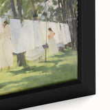 Vintage Portrait Art – Sunlit Laundry Scene Canvas Print