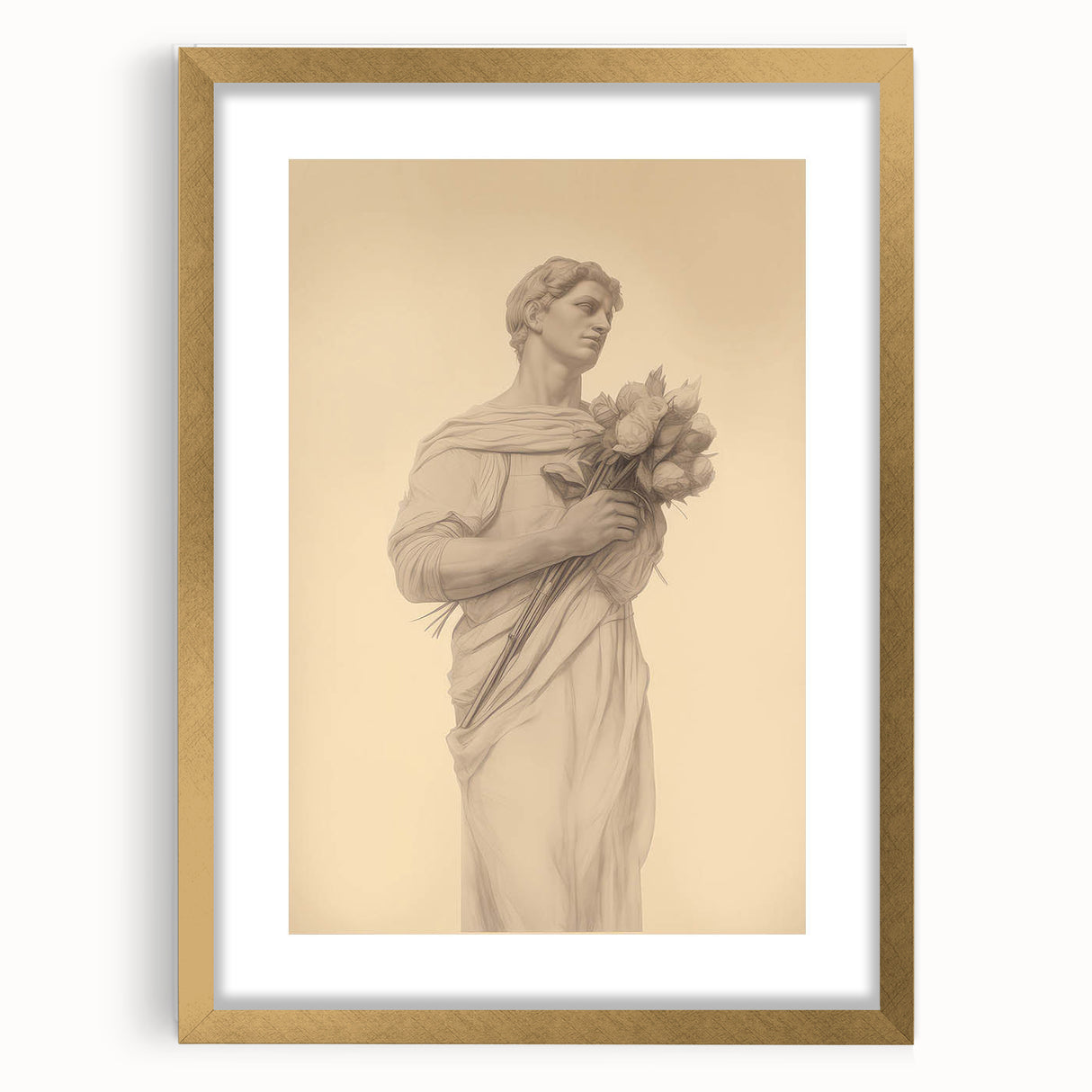Classic Portrait Artwork - Vintage Statue-Inspired Canvas Art