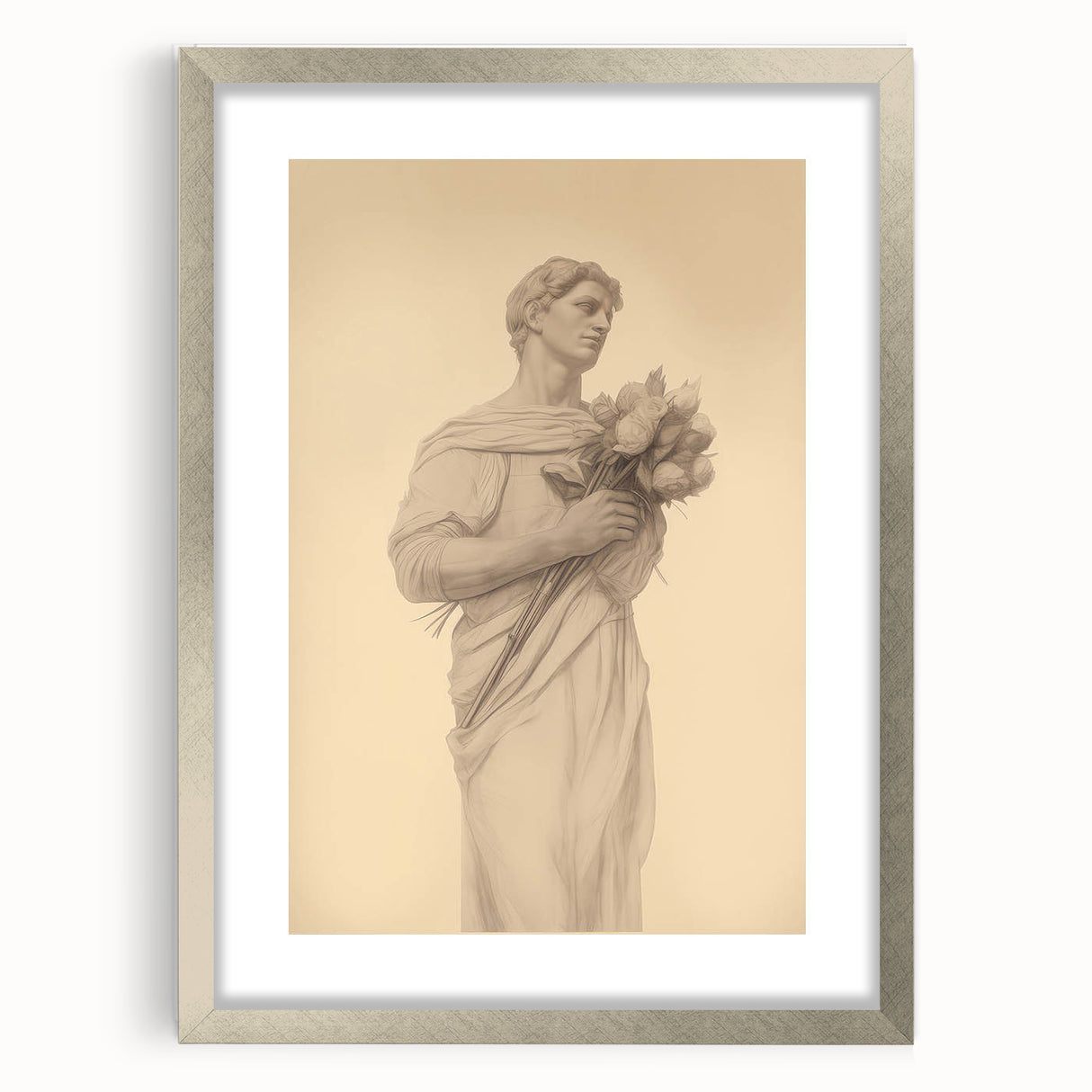 Classic Portrait Artwork - Vintage Statue-Inspired Canvas Art