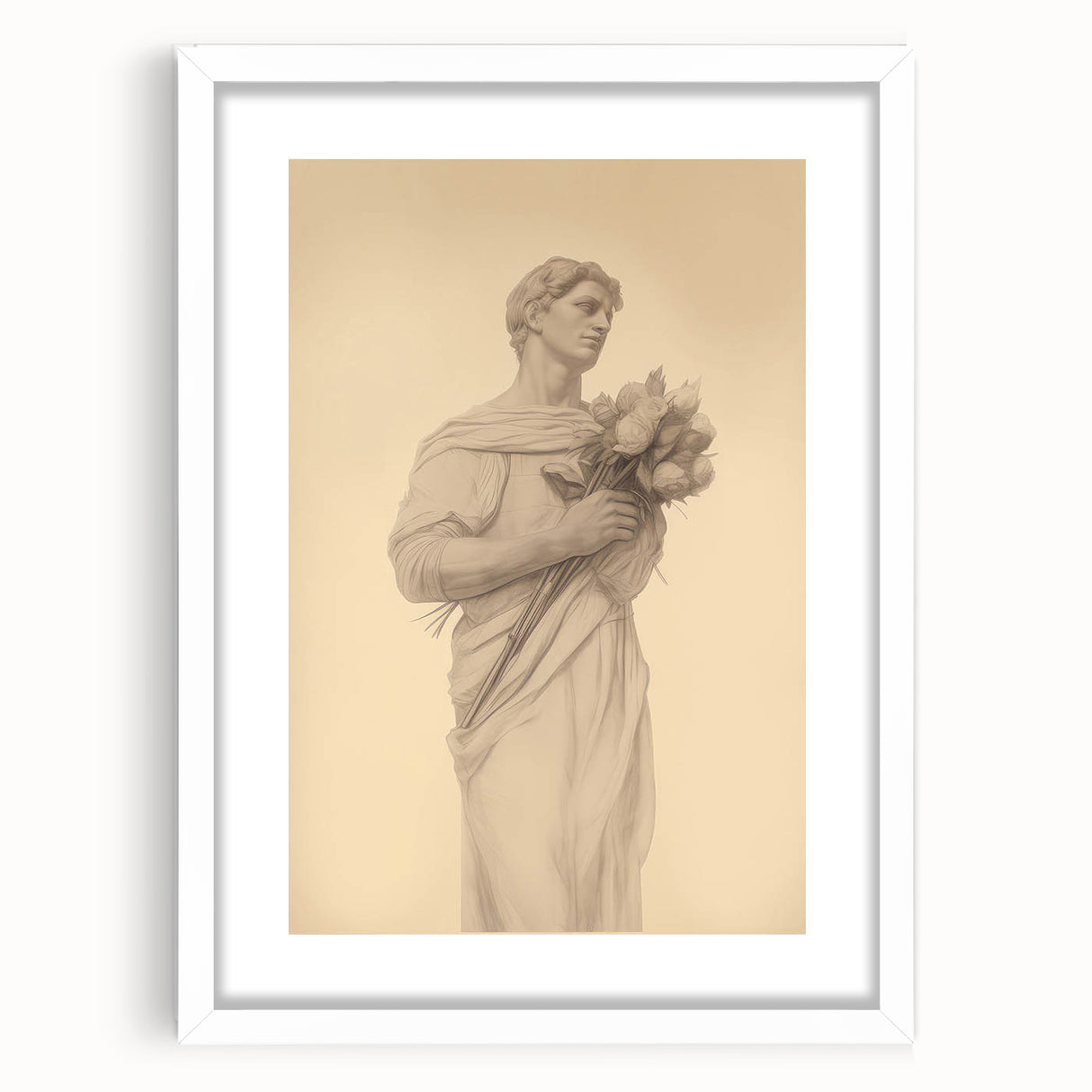 Classic Portrait Artwork - Vintage Statue-Inspired Canvas Art