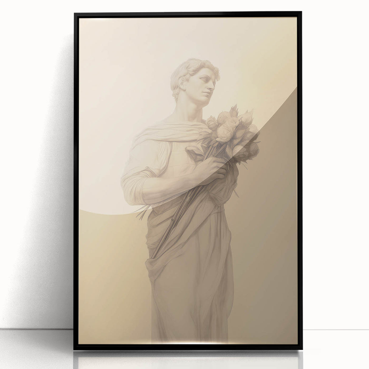 Classic Portrait Artwork - Vintage Statue-Inspired Canvas Art