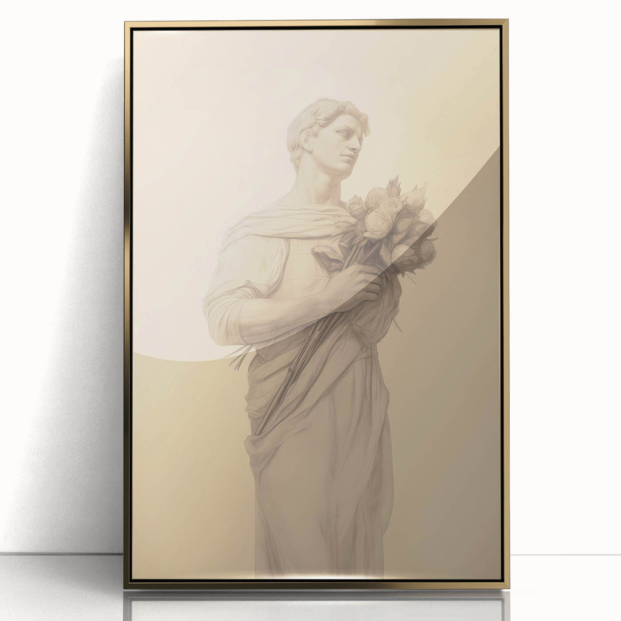 Classic Portrait Artwork - Vintage Statue-Inspired Canvas Art
