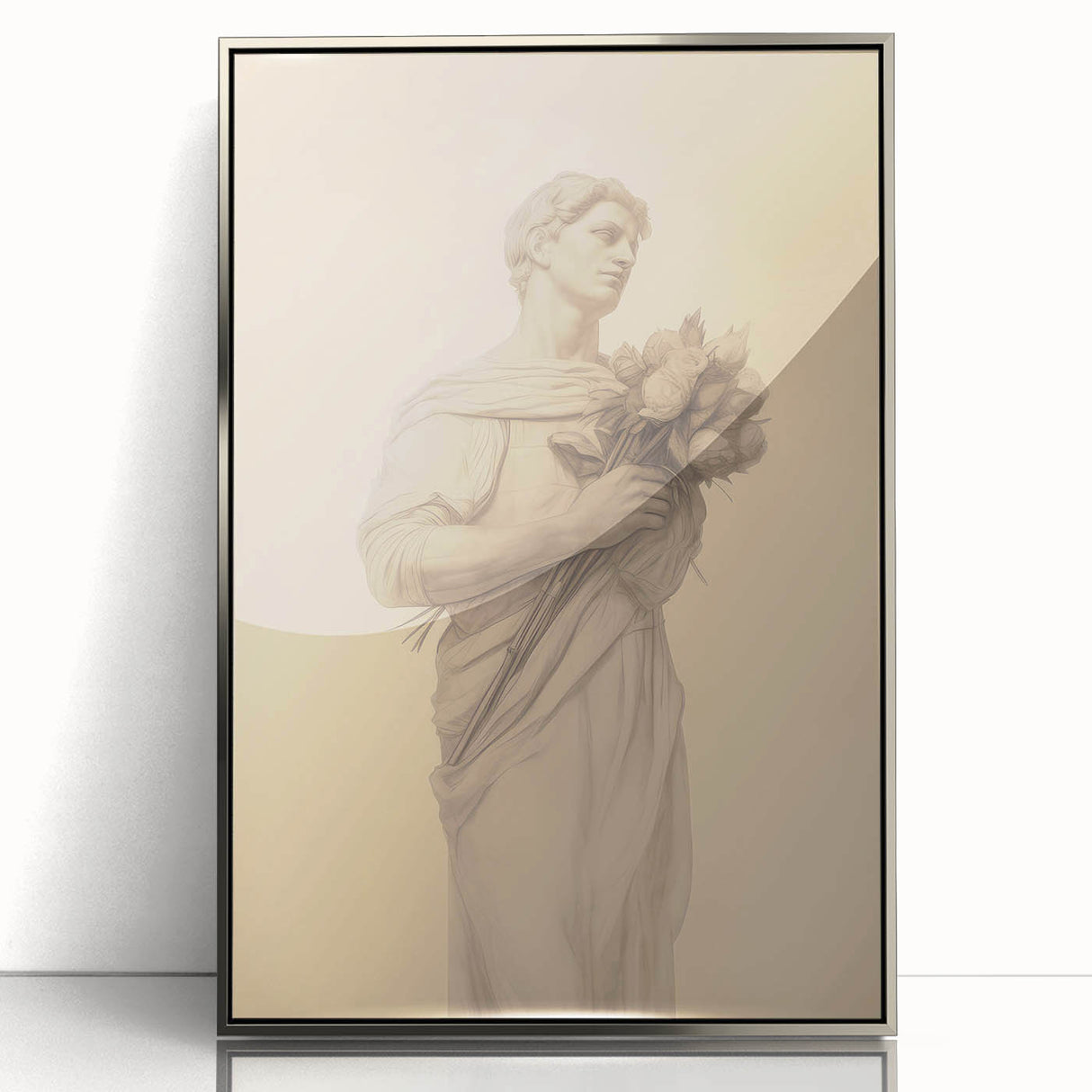 Classic Portrait Artwork - Vintage Statue-Inspired Canvas Art