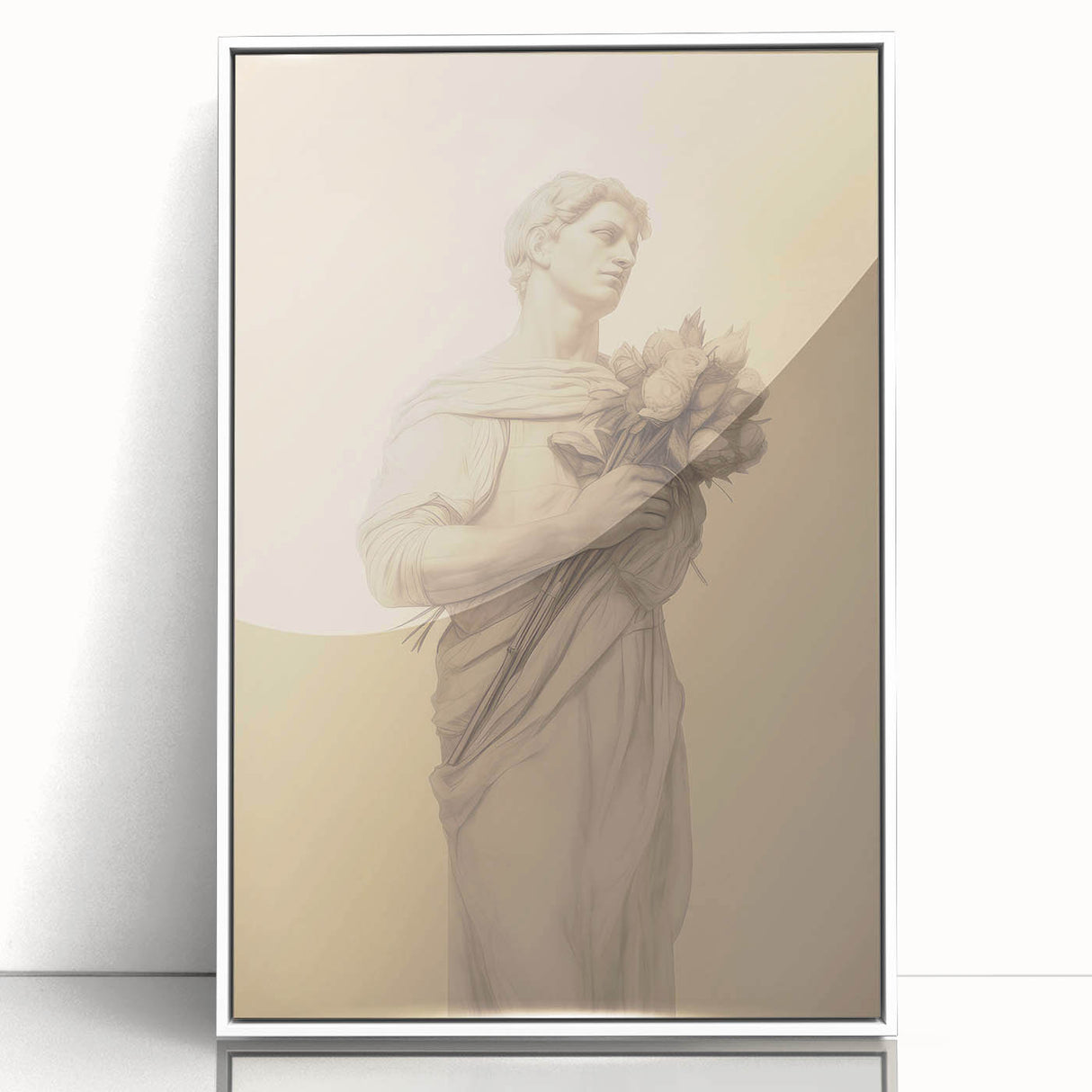 Classic Portrait Artwork - Vintage Statue-Inspired Canvas Art