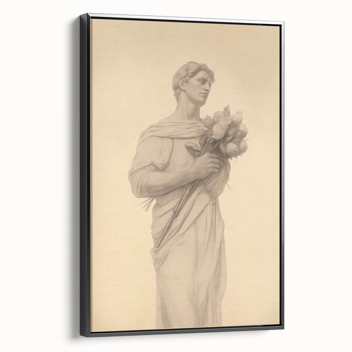 Classic Portrait Artwork - Vintage Statue-Inspired Canvas Art