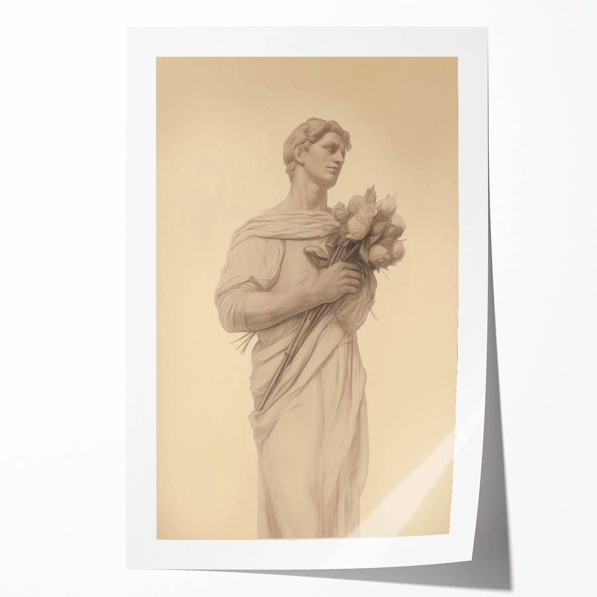 Classic Portrait Artwork - Vintage Statue-Inspired Canvas Art
