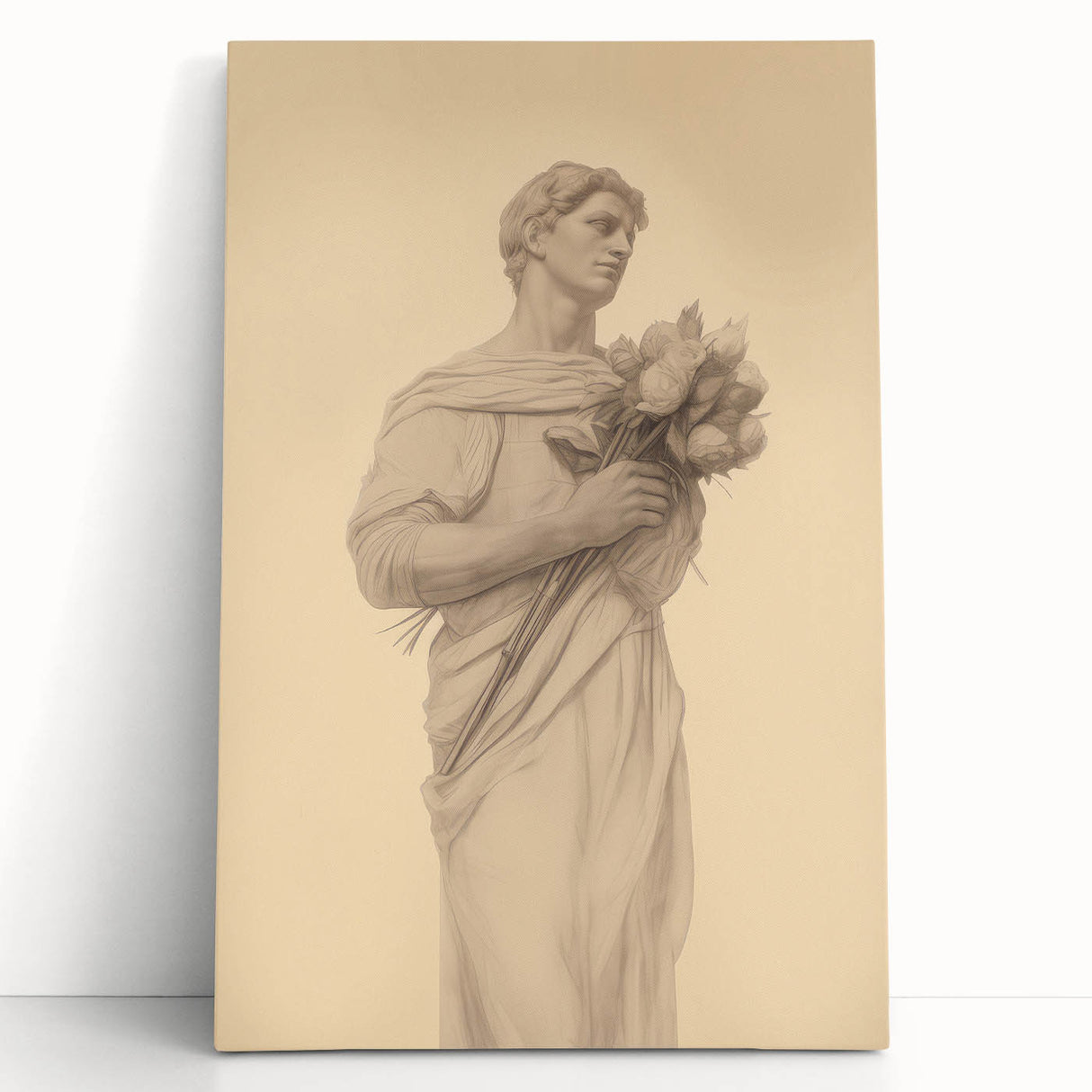 Classic Portrait Artwork - Vintage Statue-Inspired Canvas Art
