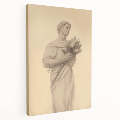 Classic Portrait Artwork - Vintage Statue-Inspired Canvas Art