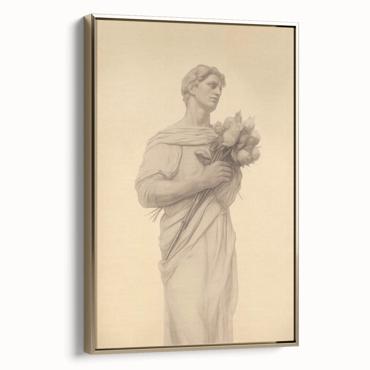 Classic Portrait Artwork - Vintage Statue-Inspired Canvas Art