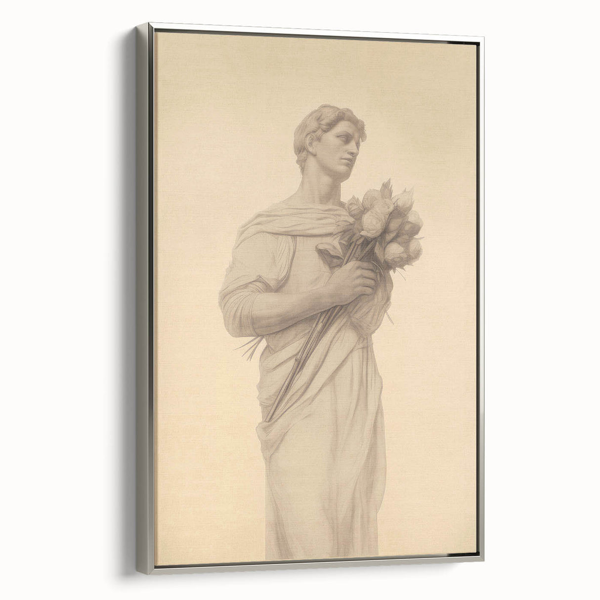 Classic Portrait Artwork - Vintage Statue-Inspired Canvas Art