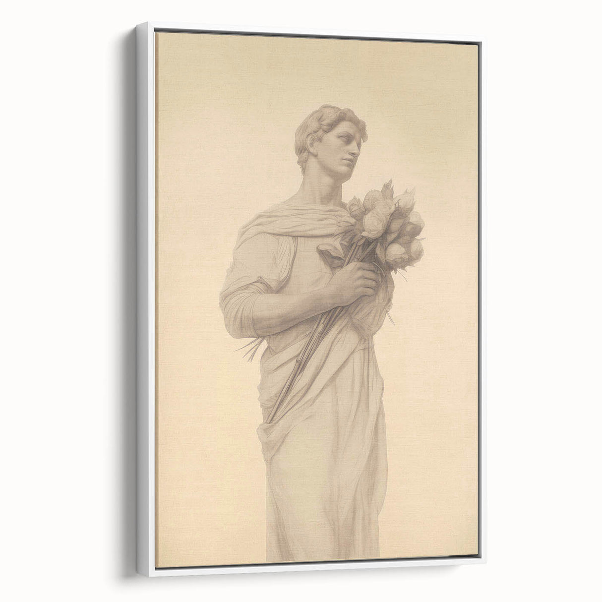 Classic Portrait Artwork - Vintage Statue-Inspired Canvas Art