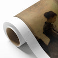 Vintage Portrait Art - Woman Writing by Lamp Antique Canvas
