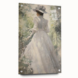 Classic Portrait Artwork - Elegant Lady in White Victorian Dress