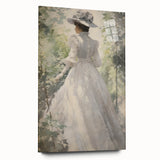 Classic Portrait Artwork - Elegant Lady in White Victorian Dress