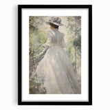 Classic Portrait Artwork - Elegant Lady in White Victorian Dress