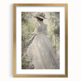 Classic Portrait Artwork - Elegant Lady in White Victorian Dress