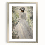 Classic Portrait Artwork - Elegant Lady in White Victorian Dress