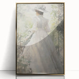 Classic Portrait Artwork - Elegant Lady in White Victorian Dress