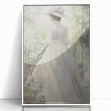 Classic Portrait Artwork - Elegant Lady in White Victorian Dress