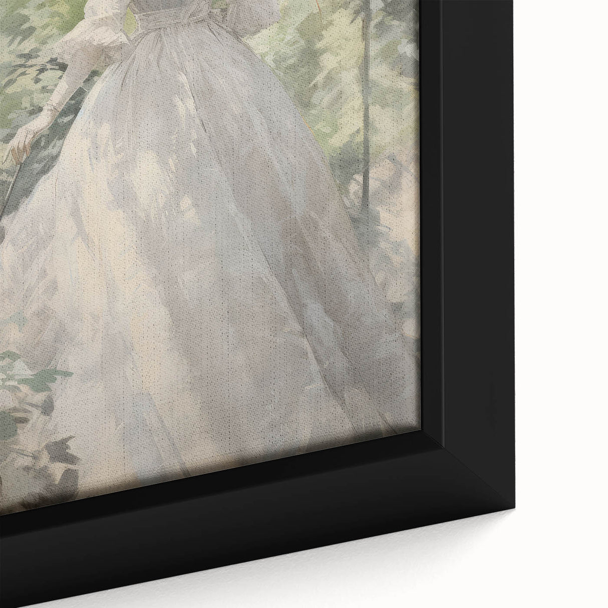 Classic Portrait Artwork - Elegant Lady in White Victorian Dress