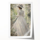 Classic Portrait Artwork - Elegant Lady in White Victorian Dress
