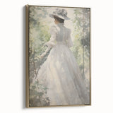 Classic Portrait Artwork - Elegant Lady in White Victorian Dress