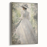 Classic Portrait Artwork - Elegant Lady in White Victorian Dress