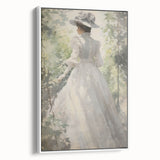 Classic Portrait Artwork - Elegant Lady in White Victorian Dress