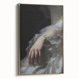 Vintage Portrait Art - Elegant Lace and Diamond Ring Canvas