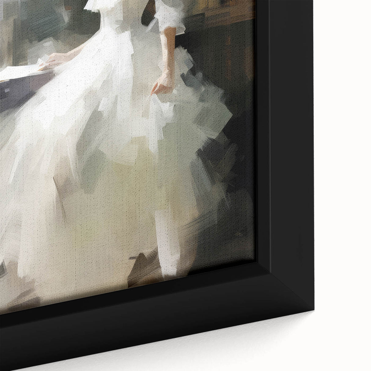 Vintage Portrait Art - Elegant Lady in White by Window Canvas