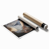 Classic Portrait Artwork - Woman in Blue Holding Glass Vase