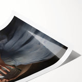 Classic Portrait Artwork - Woman in Blue Holding Glass Vase