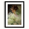 Antique Portrait Prints - Elegant Lady in Soft Green Gown Canvas
